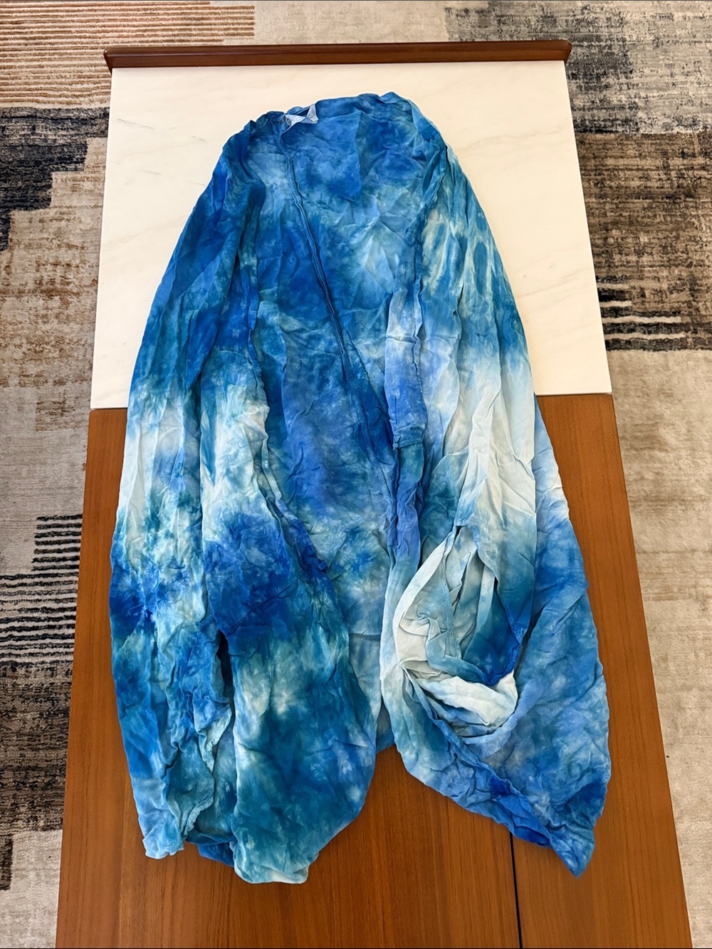 Blue Ombre Sheer Swim Coverup - Lightweight Beach Wrap